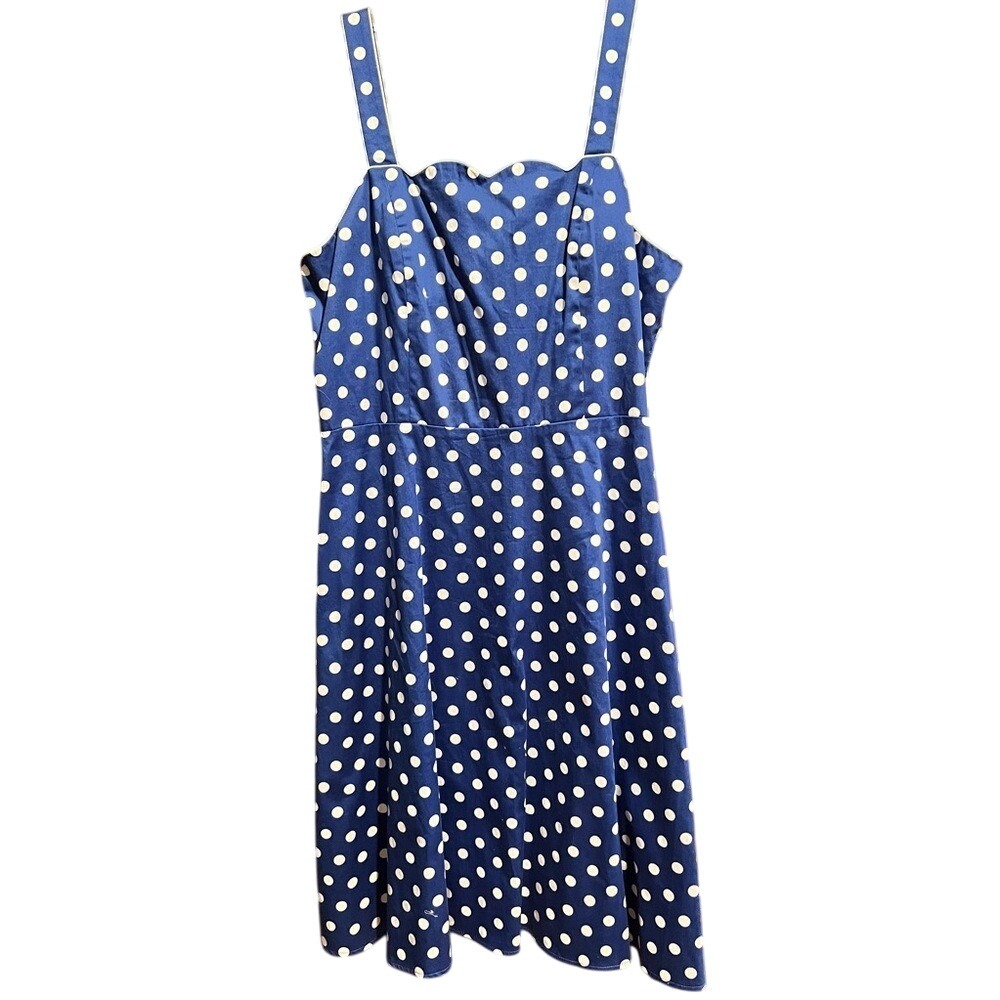 NWT vintage Madison Leigh blue dress size 12 womens pin up girl rockabilly dots
